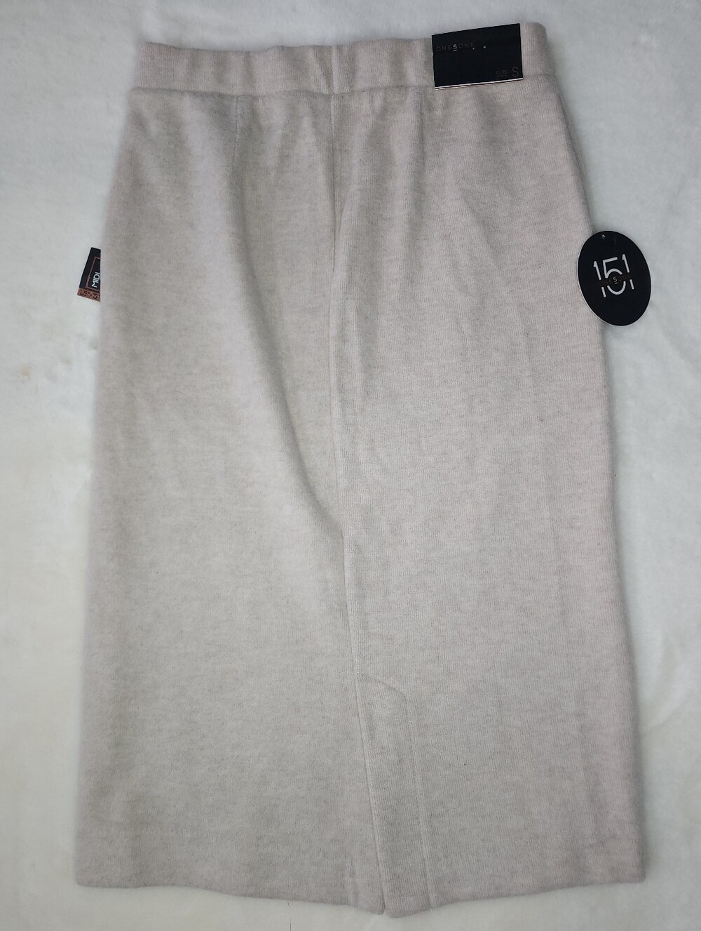 One 5 One Soft Knit Beige Midi Skirt NWT - Picture 8 of 9